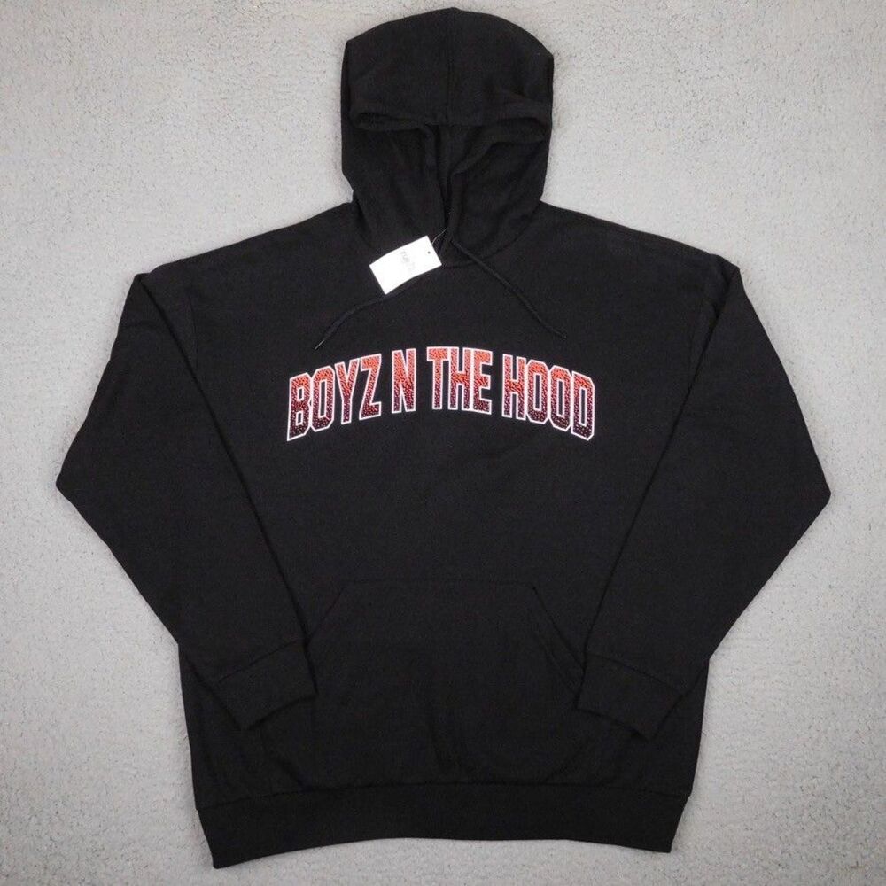 Boyz N The Hood Hoodie Mens Large Black Pullover Sweatshirt NWT Ice Cube Rap 90s